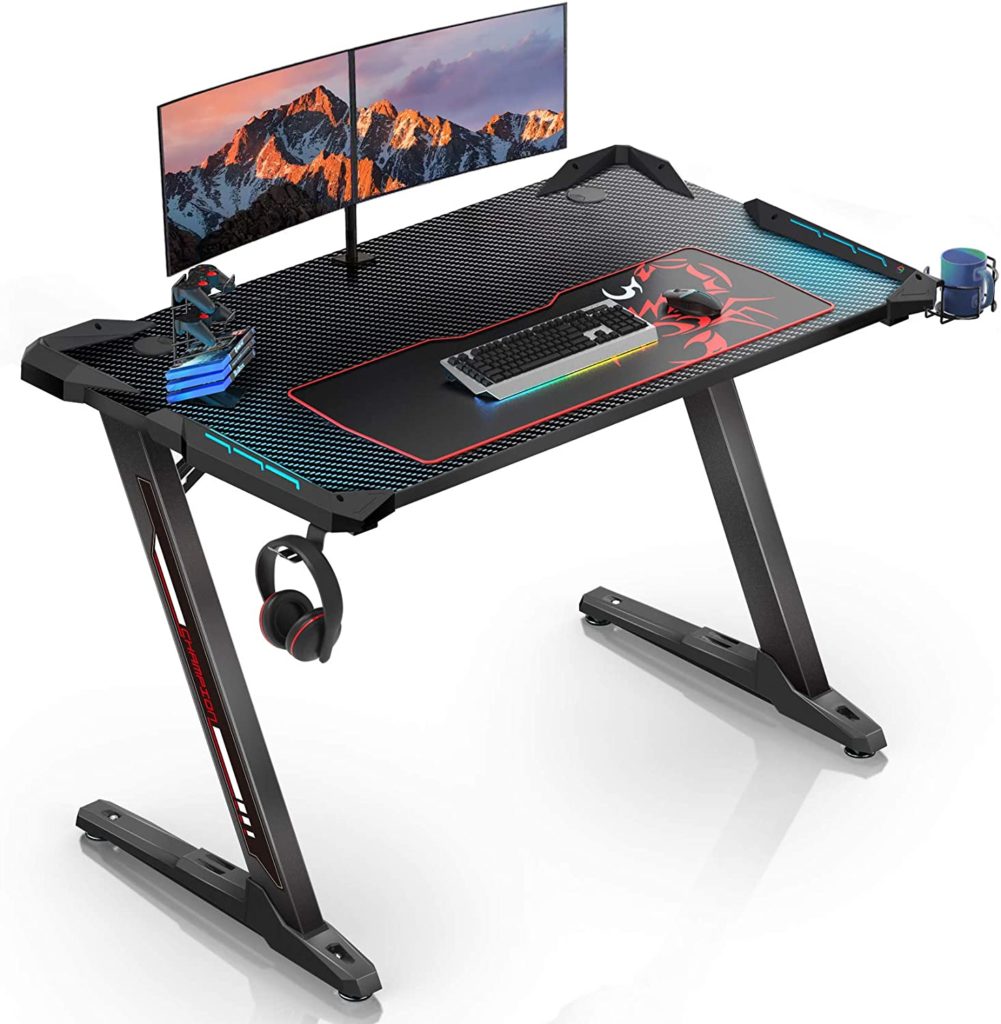 Gaming Desk With LED Lights Top 1